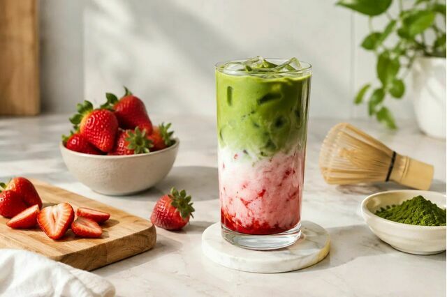 How to make strawberry matcha at home