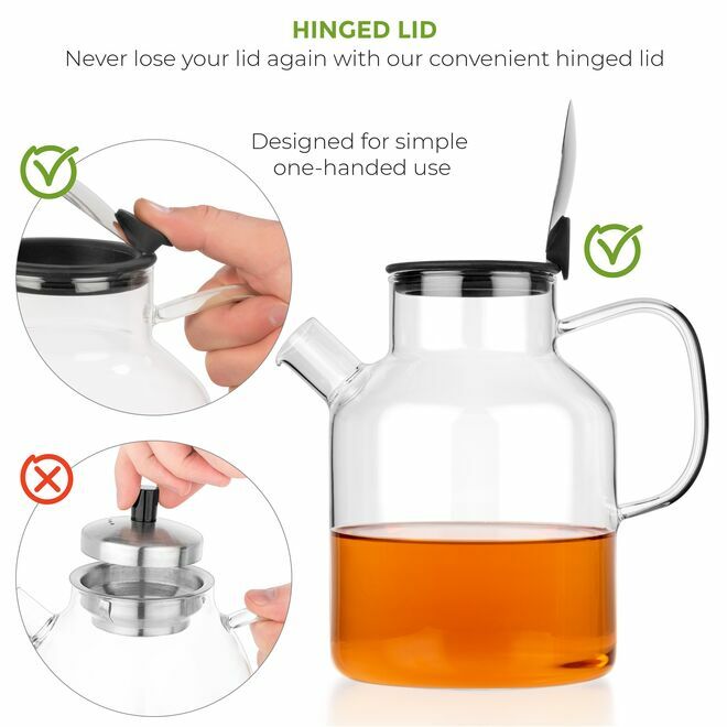 Théière et bouilloire en verre 74Oz
