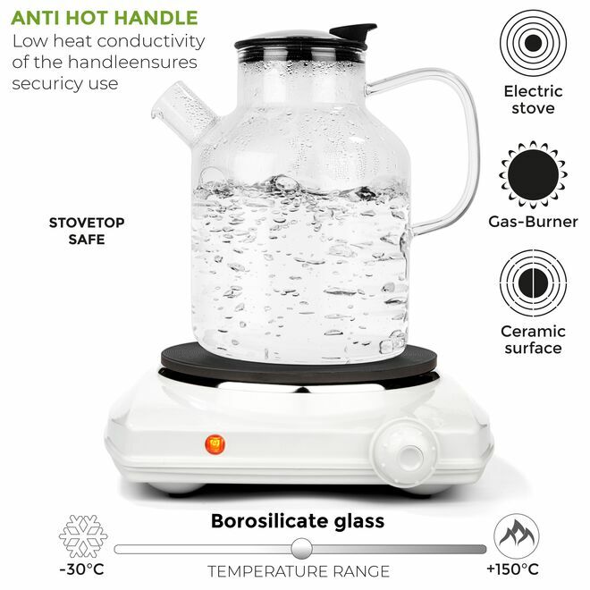 Théière et bouilloire en verre 74Oz