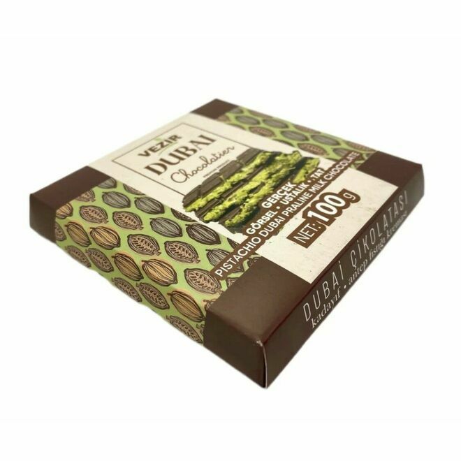 Pistachio Praline Dubai Chocolate Bar
